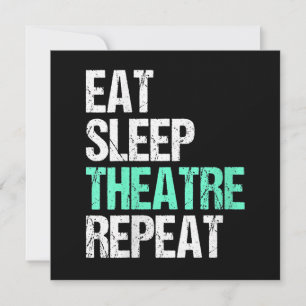 Womens Eat Sleep Theatre Repeat Funny Actor Actres Thank You Card