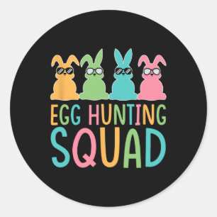 Womens Egg Hunting Squad Crew Family Happy Easter  Classic Round Sticker