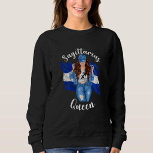Womens El Salvadorian Sagittarius Queen El Salvado Sweatshirt