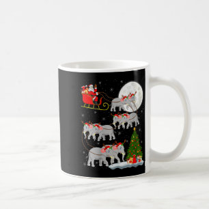 Womens Elephant Santa Sleigh Flying Funny Magical Coffee Mug