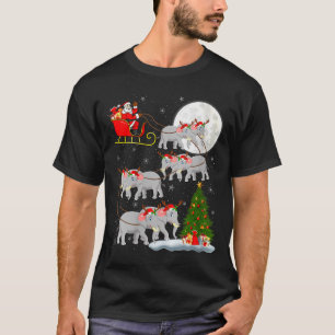 Womens Elephant Santa Sleigh Flying Funny Magical  T-Shirt
