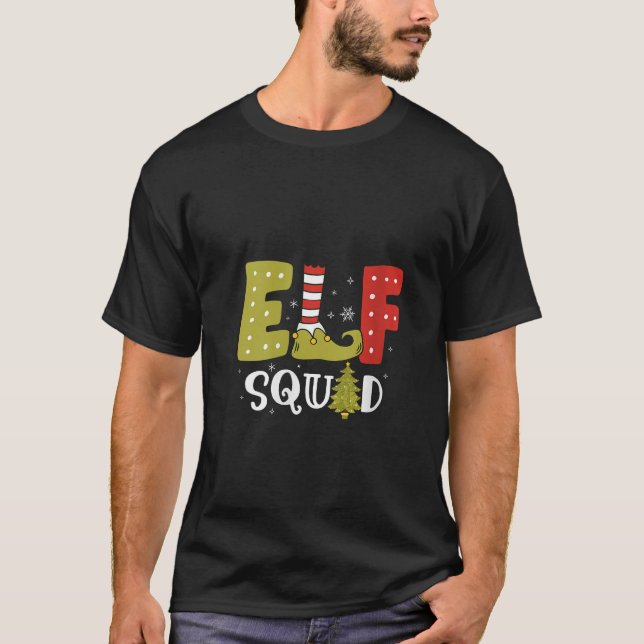 Womens Elf Squad Matching Family Christmas V Neck  T-Shirt (Front)