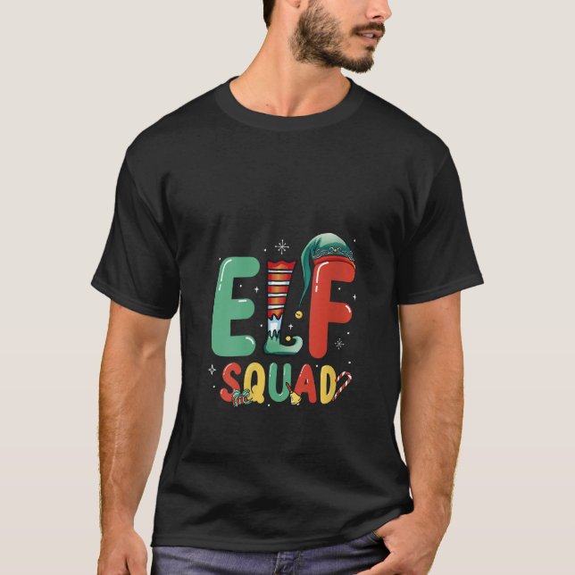 Womens Elf Squad Matching Family Christmas V Neck  T-Shirt (Front)