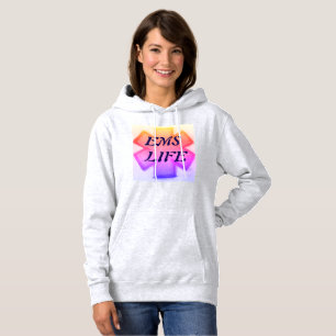 Women's "EMS Life" yellow pink purple star of life Hoodie