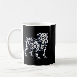 Womens English Bulldog Dog Skeleton Halloween Coffee Mug