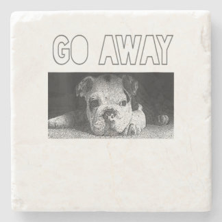 Womens English Bulldog Puppy Social Distancing Stone Coaster