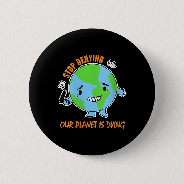 Womens Environmental Protection Climate Change 2 Inch Round Button (Front)