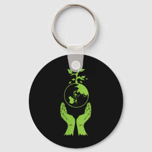 Womens Environmental Protection Green Earth V Keychain