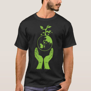 Womens Environmental Protection Green Earth V T-Shirt