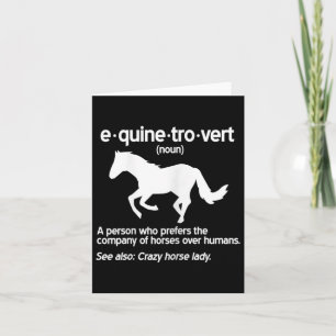 Womens Equinetrovert Definition Equine Horse Lady Card