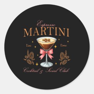 Womens Espresso Martini Social Club Drinking Tai Classic Round Sticker
