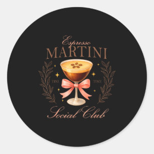 Womens Espresso Martini Social Club Drinking Tail Classic Round Sticker