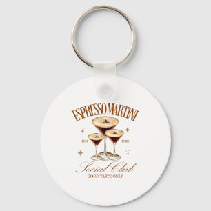 Womens Espresso Martini Social Club Drinking Tail  Keychain
