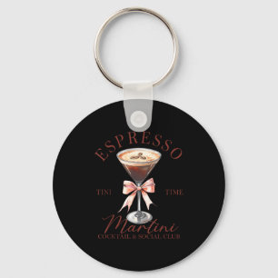 Womens Espresso Martini Social Club Drinking Tail  Keychain