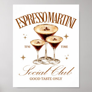 Womens Espresso Martini Social Club Drinking Tail  Poster