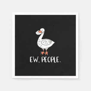 Womens Ew People Funny Duck Face Mask Napkin