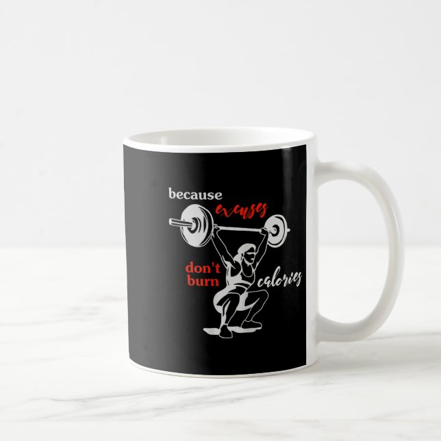 Womens Excuses Don't Burn Calories I Motivational  Coffee Mug (Right)