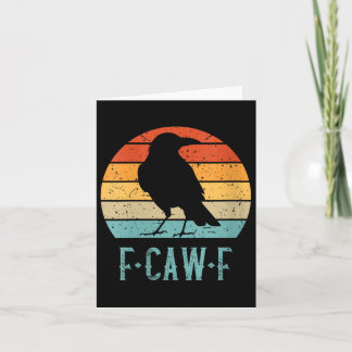 Womens F-caw-f Black Crow Black Bird Retro Sunset  Card