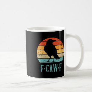 Womens F-caw-f Black Crow Black Bird Retro Sunset  Coffee Mug
