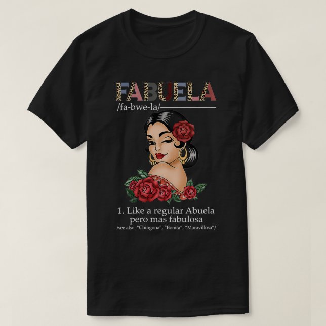 Womens Fabuela Tshirt Spanish Fabuela Definition,  (Design Front)