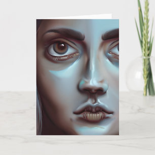Women's Face AI Generated Art Card