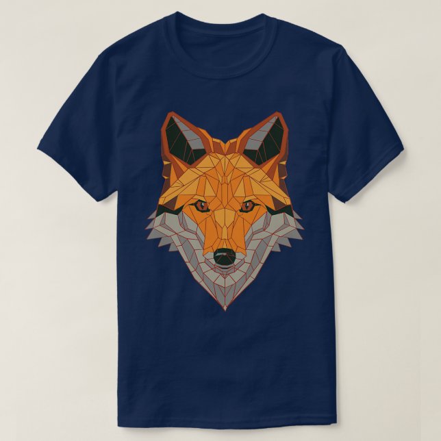 Womens Face of a fox in polygonal style adorable f T-Shirt (Design Front)