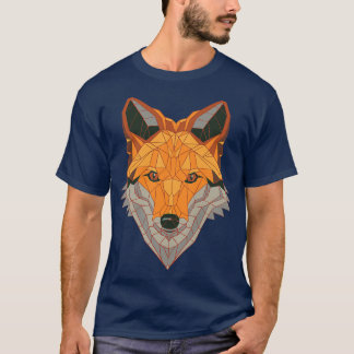 Womens Face of a fox in polygonal style adorable f T-Shirt