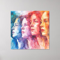 Women's Faces - Watercolor Painting