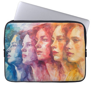 Women's Faces - Watercolor Painting Laptop Sleeve