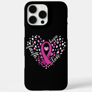 Womens Faith Hope Love Breast Cancer Awareness Pin iPhone 16 Pro Max Case