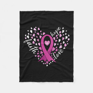 Womens Faith Hope Love Breast Cancer Awareness Pin Fleece Blanket