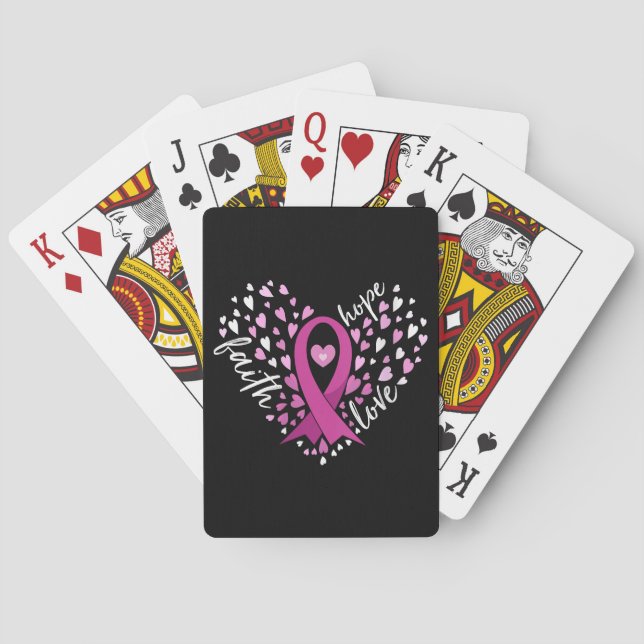 Womens Faith Hope Love BreastClassic Playing Cards (Back)