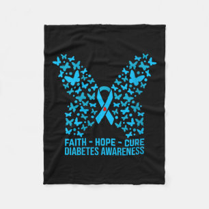 Womens Faith Hope Love Diabetes Awareness V-neck _ Fleece Blanket