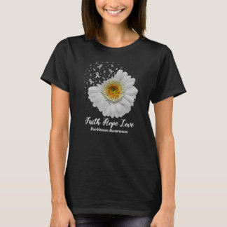 Womens Faith Hope Love Parkinson Awareness Flower T-Shirt