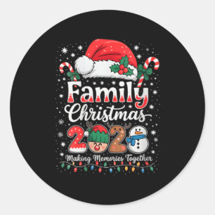 Womens Family Christmas 2025 Matching Outfit Xmas Classic Round Sticker