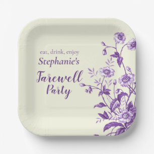Women's Farewell Party Lavender Wildflower  Paper Plate