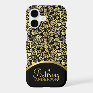 Women's Faux Gold Metallic Floral Abstract Pattern