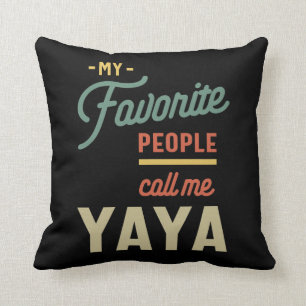 Womens Favourite Yaya Grandma Gift Throw Pillow