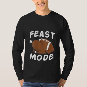 Womens Feast Mode Football Turkey Funny Thanksgivi T-Shirt