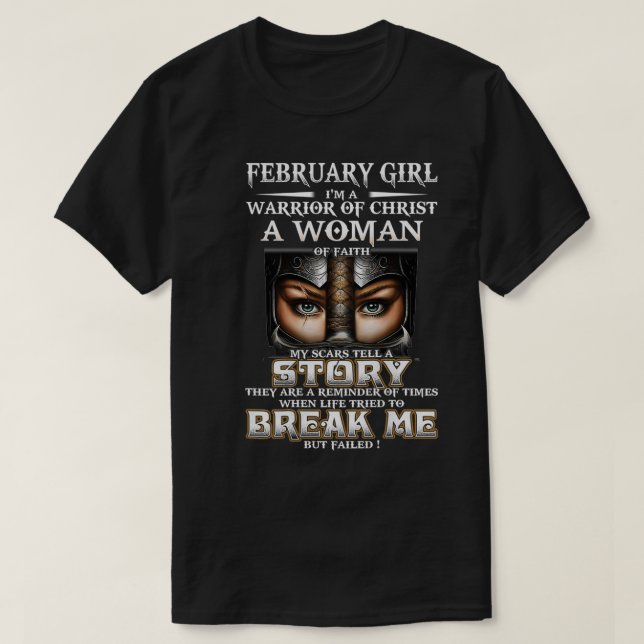 Womens February Girl My scars tell a story  for Wo T-Shirt (Design Front)