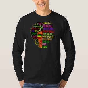 Womens February Girl She Slays & Prays Birthday Gi T-Shirt