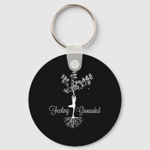 Womens Feeling Grounded Reaching Zen Yoga Instruct Keychain