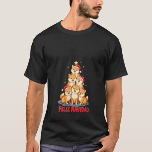Womens Feliz Navidad Xmas Dog Shiba Inu Lover Chri T-Shirt