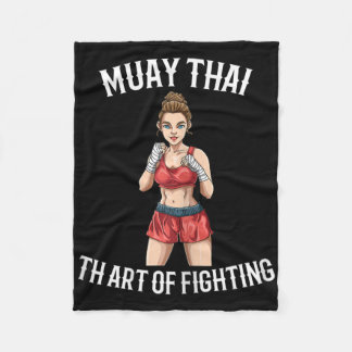 Womens Female Muay Thai Fighter - Thai Boxing Mma  Fleece Blanket