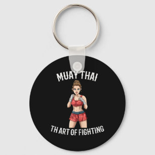 Womens Female Muay Thai Fighter - Thai Boxing Mma Keychain