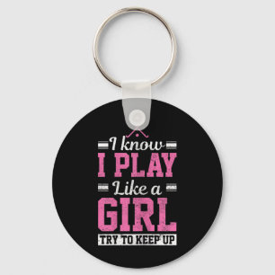 Womens Field Hockey Girl Funny Hockey Player Gift Keychain