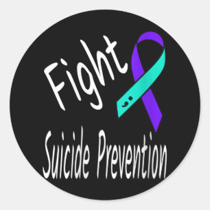 Womens Fight Suicide Prevention Ribbon Semicolon A Classic Round Sticker