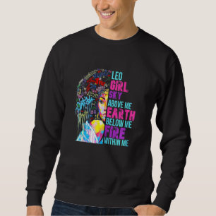 Womens Fire Within Me Leo Girl Black Woman African Sweatshirt