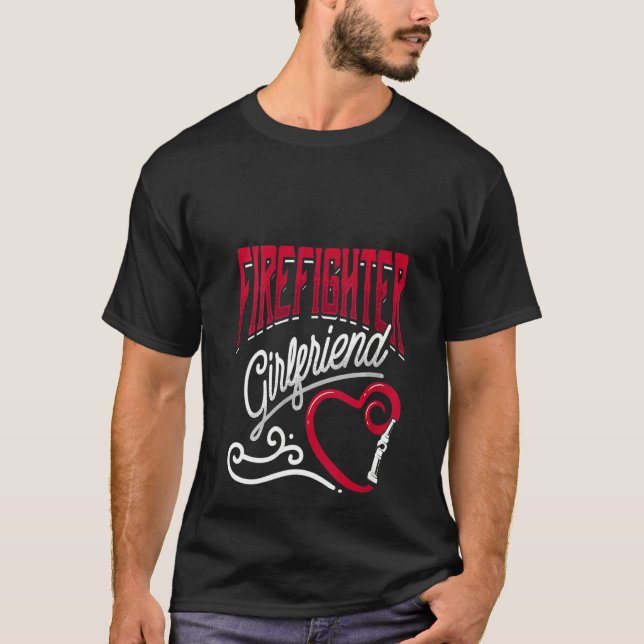 Womens Firefighter Girlfriend Thin Red Line Water  T-Shirt (Front)