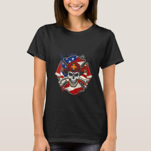 Womens Firefighting Firefighter Axe & Helmet Fire  T-Shirt
